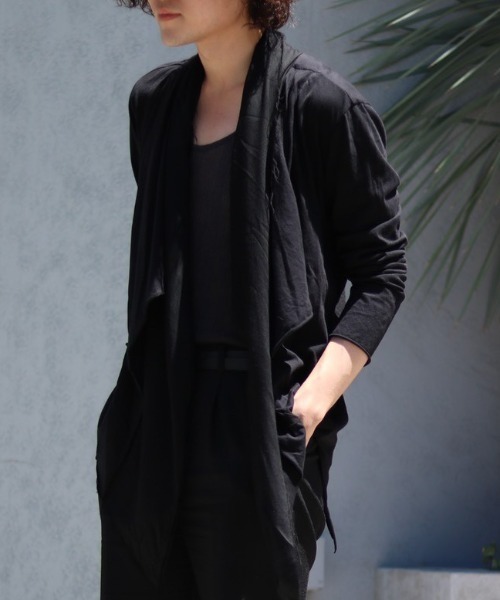 KMRii（ケムリ）の「【別注】KMRii/ケムリ/Double Layered Cardigan（カーディガン/ボレロ・メンズ・ブラック・1/2/3）」の2枚目の写真