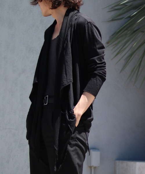 KMRii（ケムリ）の「【別注】KMRii/ケムリ/Double Layered Cardigan（カーディガン/ボレロ・メンズ・ブラック・1/2/3）」の3枚目の写真