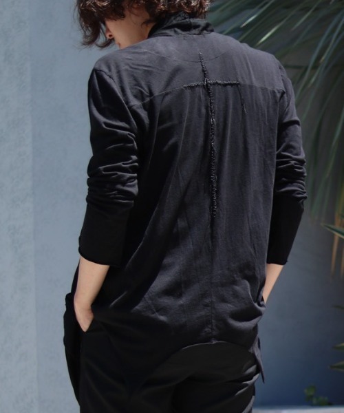 KMRii（ケムリ）の「【別注】KMRii/ケムリ/Double Layered Cardigan（カーディガン/ボレロ・メンズ・ブラック・1/2/3）」の4枚目の写真