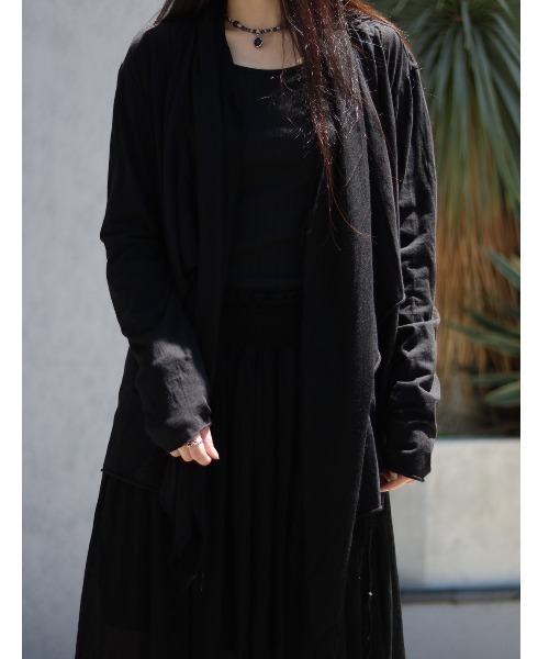 KMRii（ケムリ）の「【別注】KMRii/ケムリ/Double Layered Cardigan（カーディガン/ボレロ・メンズ・ブラック・1/2/3）」の9枚目の写真