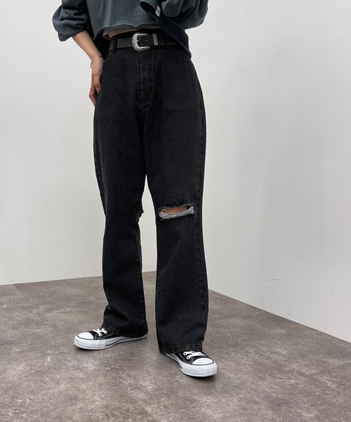 ダメージデニム【ZOZOTOWN限定アイテム】（デニムパンツ）｜apres jour