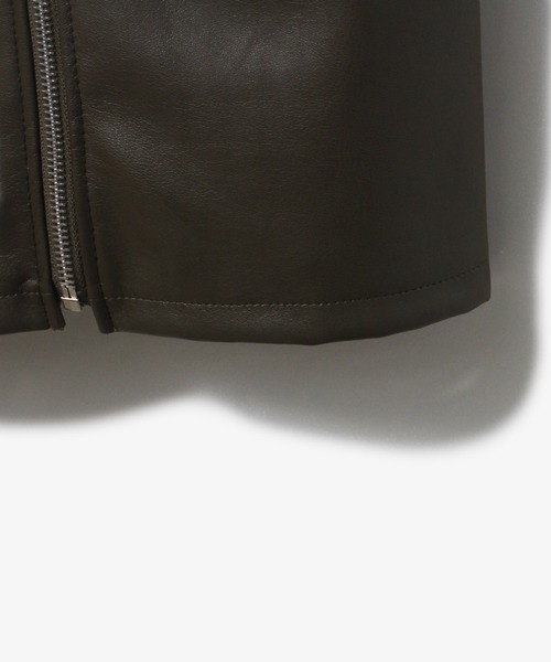 one way（ワンウェイ）の「【oneway Jeans】フロントファスナーフェイクレザーワンピース（ワンピース・レディース・ダークグリーン/ブラック/ベージュ・FREE）」の9枚目の写真