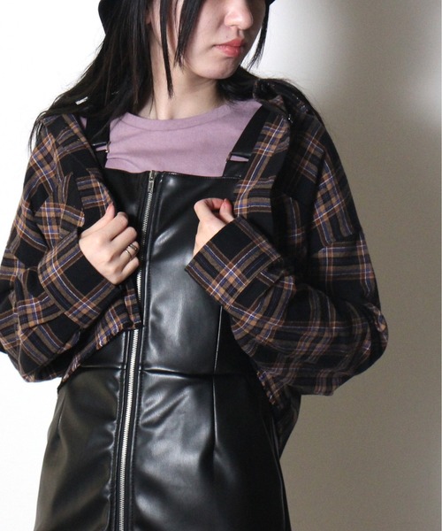 one way（ワンウェイ）の「【oneway Jeans】フロントファスナーフェイクレザーワンピース（ワンピース・レディース・ダークグリーン/ブラック/ベージュ・FREE）」の16枚目の写真