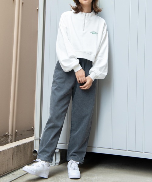 WEGO（ウィゴー）の「WEGO/ハーフジップショートスウェット（スウェット・レディース・その他1/オートミール/ホワイト/その他2・FREE）」の5枚目の写真