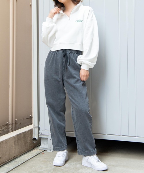 WEGO（ウィゴー）の「WEGO/ハーフジップショートスウェット（スウェット・レディース・その他1/オートミール/ホワイト/その他2・FREE）」の6枚目の写真