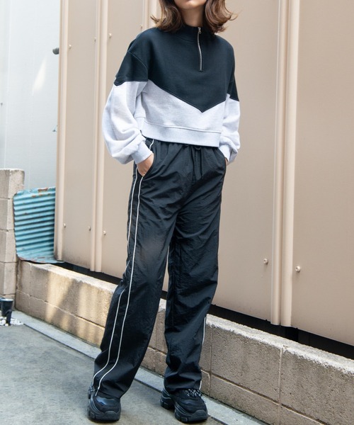 WEGO（ウィゴー）の「WEGO/ハーフジップショートスウェット（スウェット・レディース・その他1/オートミール/ホワイト/その他2・FREE）」の11枚目の写真