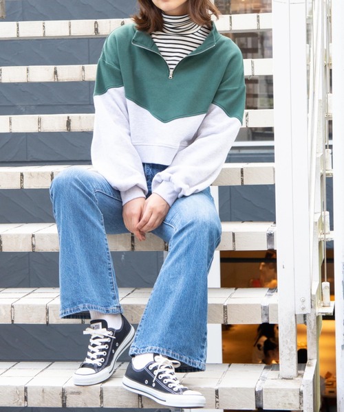 WEGO（ウィゴー）の「WEGO/ハーフジップショートスウェット（スウェット・レディース・その他1/オートミール/ホワイト/その他2・FREE）」の13枚目の写真