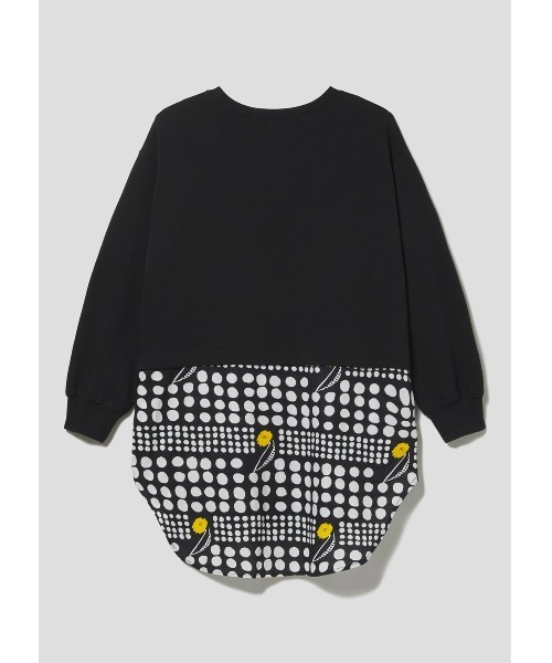 Design Tshirts Store graniph(デザイン ティーシャツ ストア グラニフ)の「ドットアンドホワイトフラワー|ファブリックコンビネーションスウェットワンピース(ワンピース・レディース・ブラック・FREE)」の4枚目の写真