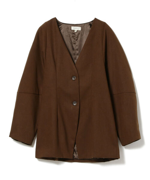 Ray BEAMS(レイビームス)の「GHOSPELL / Submerge Collarless Blazer(ノーカラージャケット・レディース・ブラウン・ONE SIZE)」の7枚目の写真