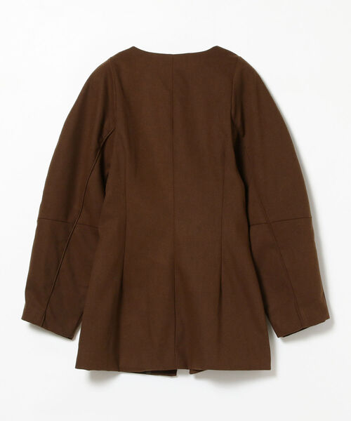 Ray BEAMS(レイビームス)の「GHOSPELL / Submerge Collarless Blazer(ノーカラージャケット・レディース・ブラウン・ONE SIZE)」の2枚目の写真