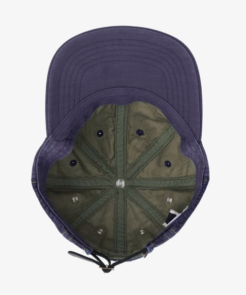 OVERRIDE（オーバーライド）の「OVERRIDE BACK SATIN x DENIM 8P CAP（キャップ・メンズ・ブラック/ネイビー/グリーン・57~59cm）」の7枚目の写真