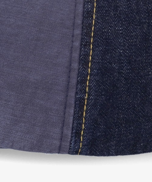 OVERRIDE（オーバーライド）の「OVERRIDE BACK SATIN x DENIM 8P CAP（キャップ・メンズ・ブラック/ネイビー/グリーン・57~59cm）」の5枚目の写真