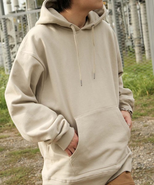 ZIP FIVE（ジップファイブ）の「【ZIP FIVE】【肉厚】【12oz】ビッグシルエットヘビーウェイト無地プルオーバーパーカー/フーディー（パーカー・メンズ・杢グレー/ブラック/チャコール/カーキ/ブルーグレー/キャメル/オートミール/ホワイト/グレイッシュベージュ/ネイビー・LARGE/MEDIUM/X-LARGE）」の7枚目の写真