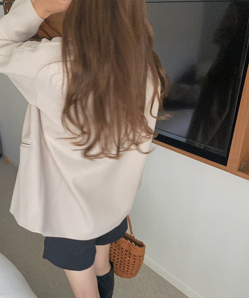 LAUIR(ラウアー)の「比翼ボタンショートコート(その他アウター・レディース・ブラック/ベージュ/ネイビー/グレイッシュベージュ/ダークベージュ・MEDIUM/LARGE/X-LARGE)」の9枚目の写真