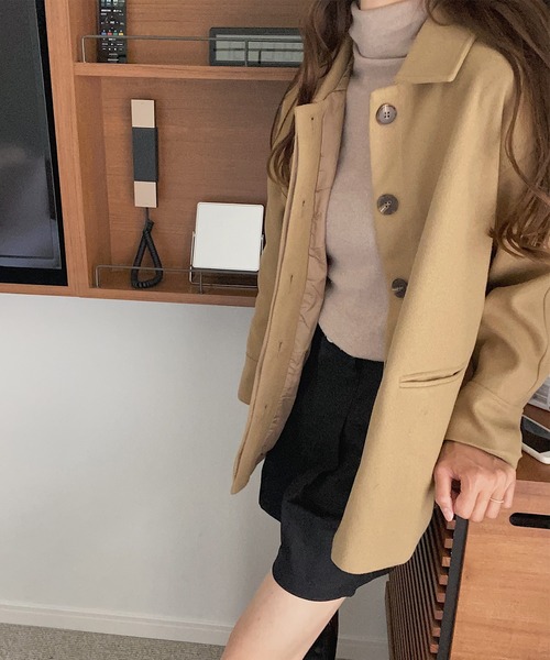 LAUIR(ラウアー)の「比翼ボタンショートコート(その他アウター・レディース・ブラック/ベージュ/ネイビー/グレイッシュベージュ/ダークベージュ・MEDIUM/LARGE/X-LARGE)」の19枚目の写真