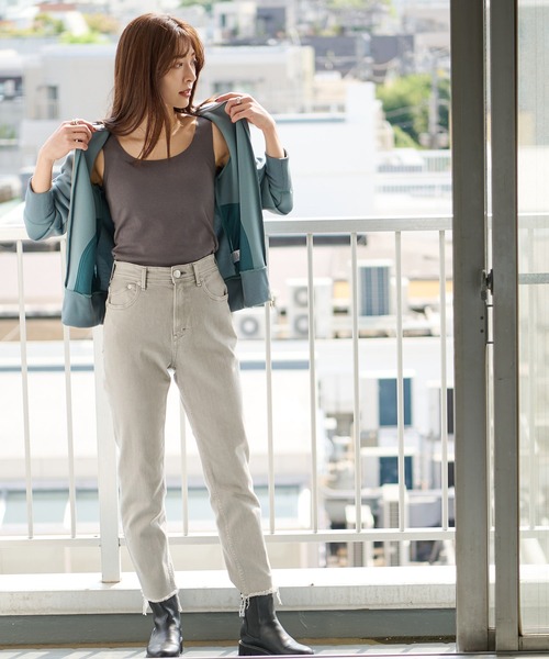 RIVE DROITE（リヴドロワ）の「シームレスタンク（タンクトップ・レディース・グレイッシュベージュ/グレー系その他/モカ/チャコールグレー・FREE）」の17枚目の写真