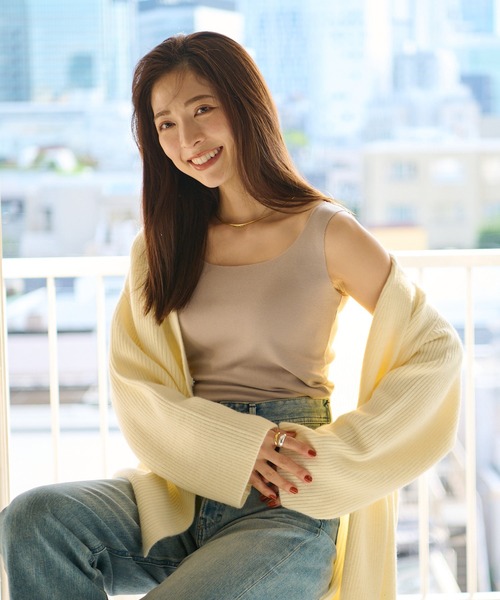 RIVE DROITE（リヴドロワ）の「シームレスタンク（タンクトップ・レディース・グレイッシュベージュ/グレー系その他/モカ/チャコールグレー・FREE）」の8枚目の写真