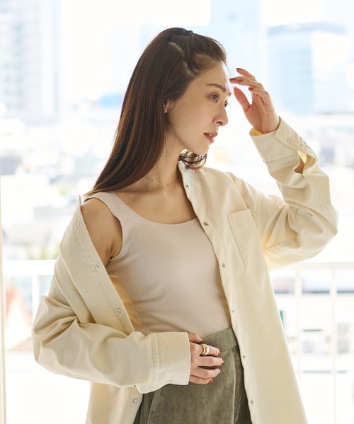 RIVE DROITE（リヴドロワ）の「シームレスタンク（タンクトップ・レディース・グレイッシュベージュ/グレー系その他/モカ/チャコールグレー・FREE）」の11枚目の写真