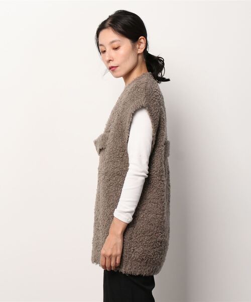 G.V.G.V.(ジーヴィージーヴィー)の「SHAGGY YARN VEST(ベスト・レディース・ホワイト/ブラウン・ONE SIZE)」の15枚目の写真