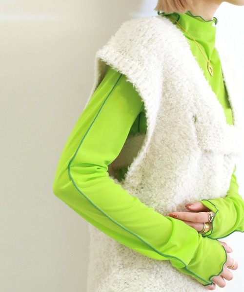 G.V.G.V.(ジーヴィージーヴィー)の「SHAGGY YARN VEST(ベスト・レディース・ホワイト/ブラウン・ONE SIZE)」の19枚目の写真