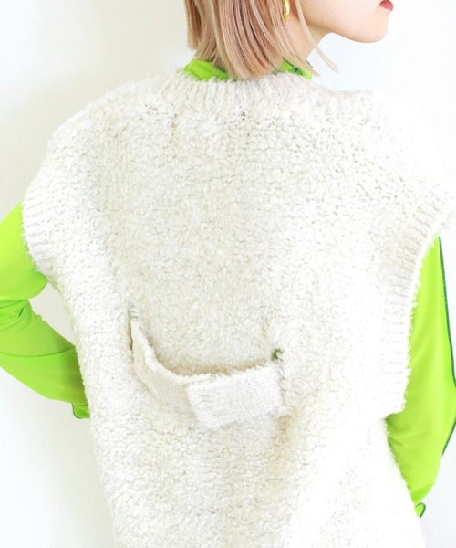 G.V.G.V.(ジーヴィージーヴィー)の「SHAGGY YARN VEST(ベスト・レディース・ホワイト/ブラウン・ONE SIZE)」の20枚目の写真