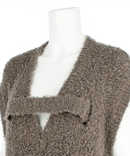 G.V.G.V.(ジーヴィージーヴィー)の「SHAGGY YARN VEST(ベスト・レディース・ホワイト/ブラウン・ONE SIZE)」の13枚目の写真