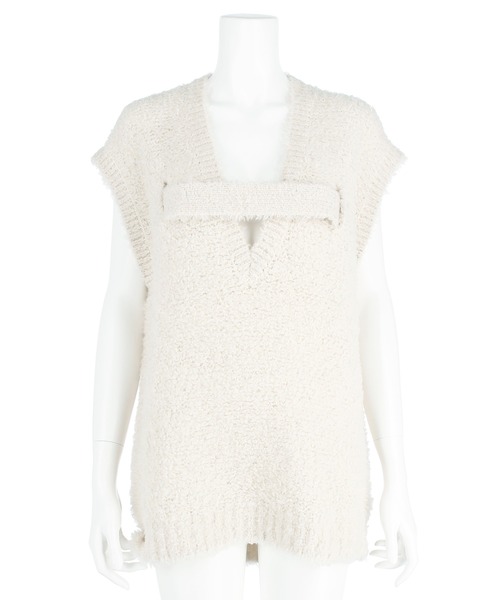 G.V.G.V.(ジーヴィージーヴィー)の「SHAGGY YARN VEST(ベスト・レディース・ホワイト/ブラウン・ONE SIZE)」の22枚目の写真