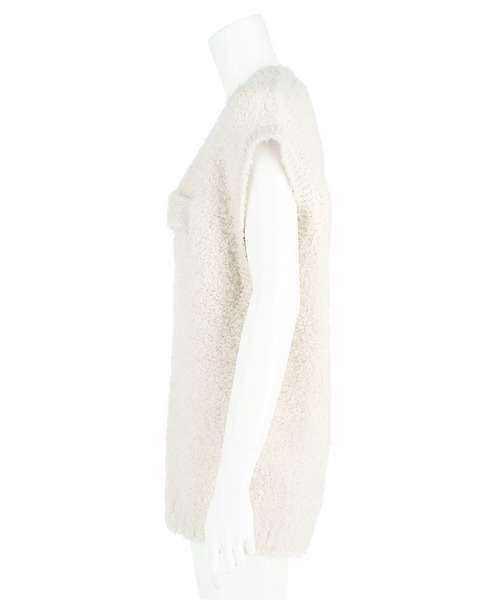 G.V.G.V.(ジーヴィージーヴィー)の「SHAGGY YARN VEST(ベスト・レディース・ホワイト/ブラウン・ONE SIZE)」の3枚目の写真