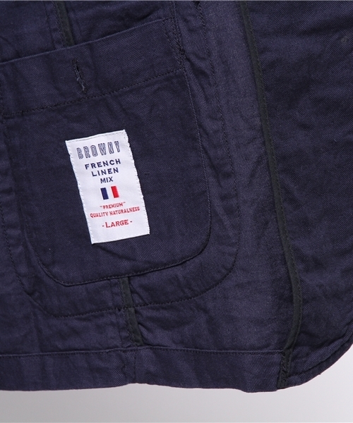 WEGO（ウィゴー）の「WEGO/フレンチリネン混テーラードジャケット（テーラードジャケット・メンズ・ブルー/ネイビー/その他1・LARGE/MEDIUM）」の14枚目の写真