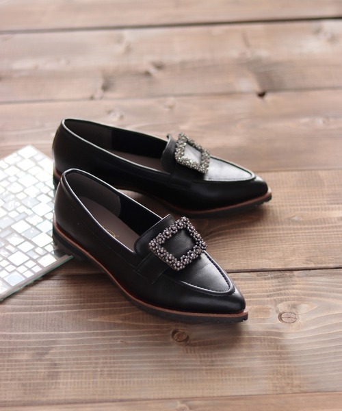 SESTO（セスト）の「ビジューモチーフ付きトラックソールローファーパンプス（ローファー・レディース・ブラック系その他/ブラック・25.0cm/23.0cm/22.5cm/24.5cm/23.5cm/24.0cm）」の10枚目の写真