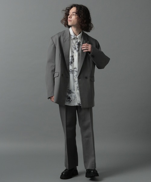 HARE（ハレ）の「ハンドデザインフラワーシャツ(HARE)（シャツ/ブラウス・メンズ・ブラック/グレー/オフホワイト・SMALL/MEDIUM）」の16枚目の写真