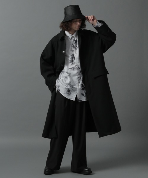 HARE（ハレ）の「ハンドデザインフラワーシャツ(HARE)（シャツ/ブラウス・メンズ・ブラック/グレー/オフホワイト・SMALL/MEDIUM）」の8枚目の写真