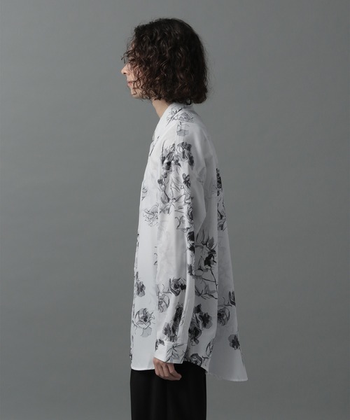 HARE（ハレ）の「ハンドデザインフラワーシャツ(HARE)（シャツ/ブラウス・メンズ・ブラック/グレー/オフホワイト・SMALL/MEDIUM）」の4枚目の写真