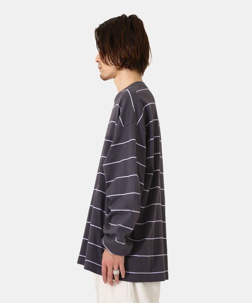 marka（マーカ）の「marka / マーカ：BORDER TEE L/S - COMBED KNIT BORDER -：M22A-09CS01C[COR]（Tシャツ/カットソー・メンズ・チャコールグレー/ブラック・1/2/3）」の18枚目の写真