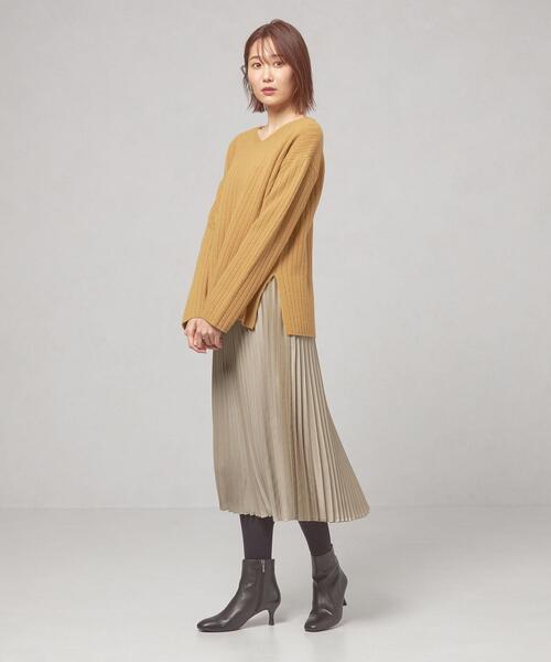closet story(クローゼットストーリー)の「<closet story>ポリエステルサテン プリーツスカート -ウォッシャブル-(スカート・レディース・ダークブラウン/ナチュラル/ケリー・FREE)」の7枚目の写真