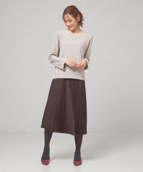closet story(クローゼットストーリー)の「<closet story>ポリエステルサテン プリーツスカート -ウォッシャブル-(スカート・レディース・ダークブラウン/ナチュラル/ケリー・FREE)」の5枚目の写真
