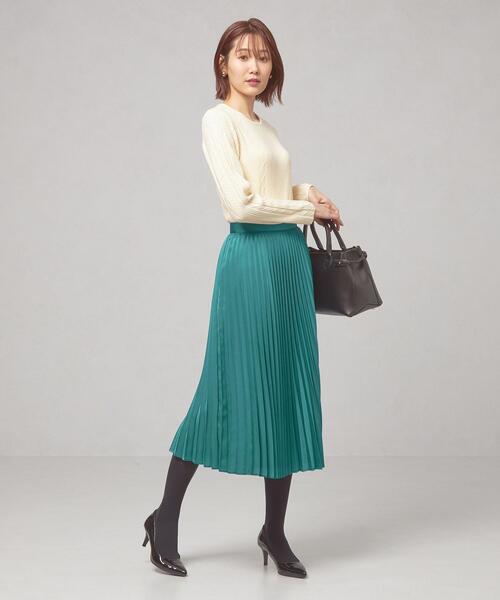 closet story(クローゼットストーリー)の「<closet story>ポリエステルサテン プリーツスカート -ウォッシャブル-(スカート・レディース・ダークブラウン/ナチュラル/ケリー・FREE)」の10枚目の写真