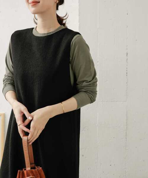 URBAN RESEARCH DOORS（アーバンリサーチドアーズ）の「ウールカットジャンパースカート（ワンピース・レディース・ブラック/グレー・ONE）」の17枚目の写真