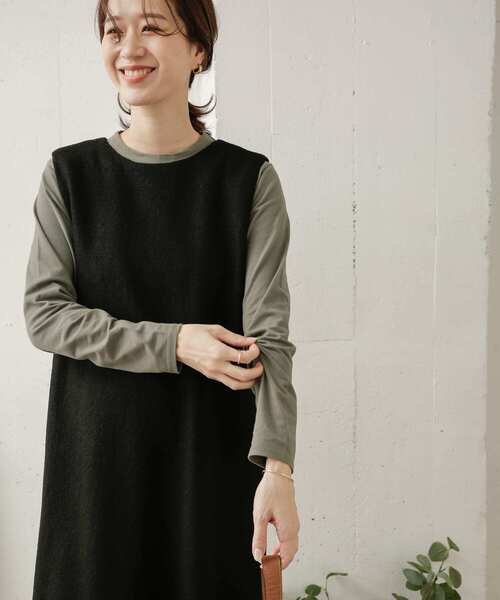 URBAN RESEARCH DOORS（アーバンリサーチドアーズ）の「ウールカットジャンパースカート（ワンピース・レディース・ブラック/グレー・ONE）」の19枚目の写真