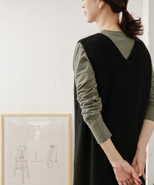 URBAN RESEARCH DOORS（アーバンリサーチドアーズ）の「ウールカットジャンパースカート（ワンピース・レディース・ブラック/グレー・ONE）」の20枚目の写真