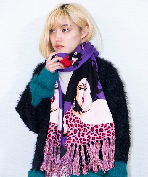Bonjour Girl(ボンジュールガール)の「【編み物☆堀ノ内】Divine Knit Scarf(マフラー・レディース・パープル・FREE)」の17枚目の写真