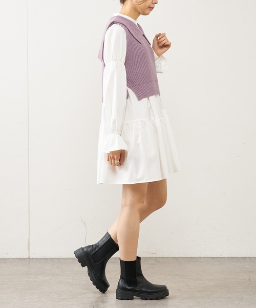 OLIVE des OLIVE（オリーブデオリーブ）の「セイラーベスト（ベスト・レディース・グレー/オフホワイト/ラベンダー・FREE）」の5枚目の写真