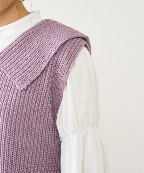 OLIVE des OLIVE（オリーブデオリーブ）の「セイラーベスト（ベスト・レディース・グレー/オフホワイト/ラベンダー・FREE）」の7枚目の写真