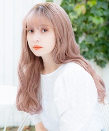 LINEASTORIA | 【フルウィッグ・ロング】HEART BEAT ナチュラルロングカール/前髪タイプ：シースルーバング(ウィッグ)