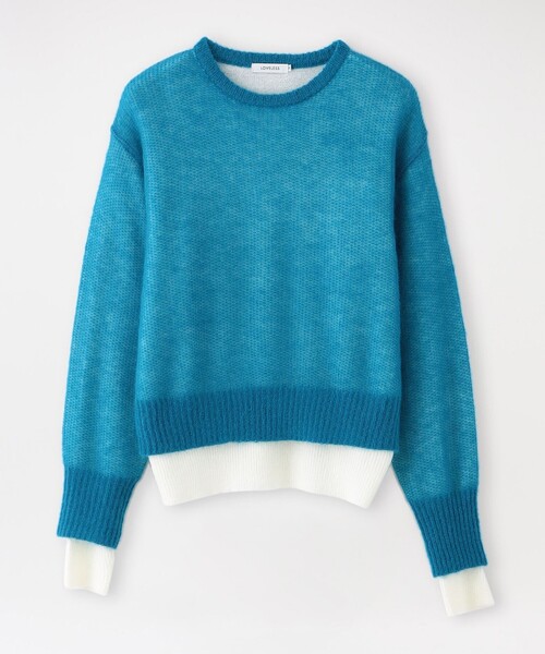 LOVELESS（ラブレス）の「シアーレイヤード　ニットプルオーバー（ニット/セーター・レディース・ブラック/ブルー系その他2・36/34）」の2枚目の写真