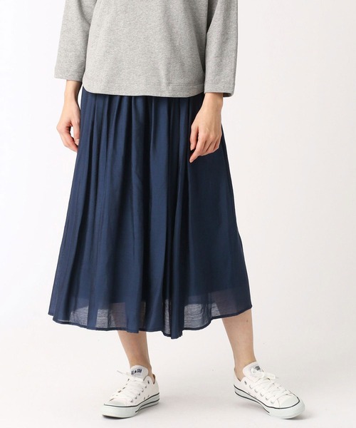 Grand PARK（グランドパーク）の「シャインサテンスカート（スカート・レディース・ダークグリーン/ネイビー/グレー/ピンク・FREE）」の3枚目の写真