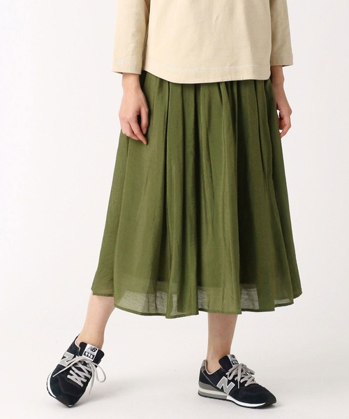 Grand PARK（グランドパーク）の「シャインサテンスカート（スカート・レディース・ダークグリーン/ネイビー/グレー/ピンク・FREE）」の2枚目の写真