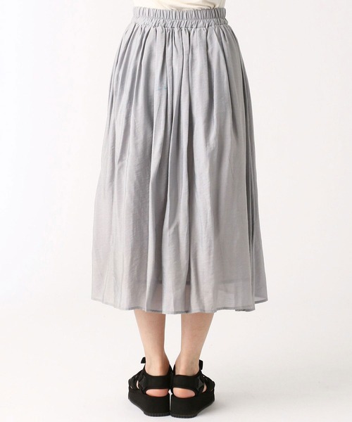 Grand PARK（グランドパーク）の「シャインサテンスカート（スカート・レディース・ダークグリーン/ネイビー/グレー/ピンク・FREE）」の5枚目の写真