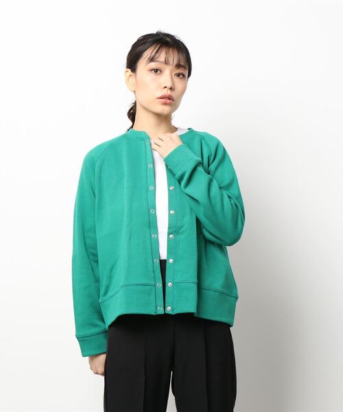 AMERICAN HOLIC(アメリカンホリック)の「クルーネックドットボタンカーディガン(カーディガン/ボレロ・レディース・ブラック/グリーン・M/L)」の5枚目の写真