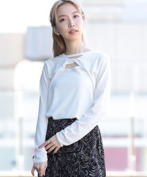 Ray BEAMS | Ray BEAMS / ツイスト カットアウト Tシャツ(Tシャツ/カットソー)